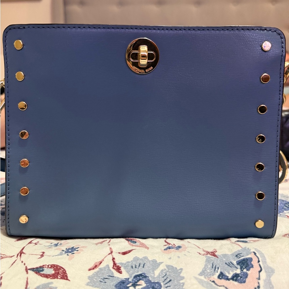 Michael Kors Blue Studded Crossbody Bag